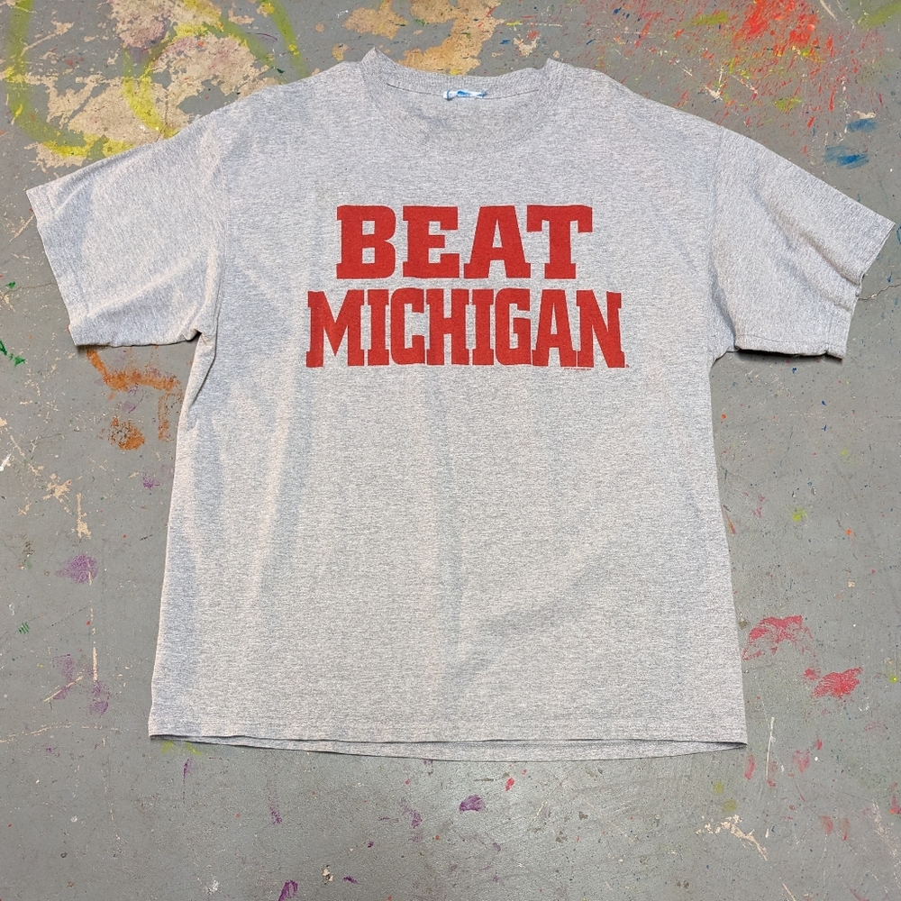 Size XXL Men's OSU Fan T-shirt grey, plus size; Ohio Buckeye
